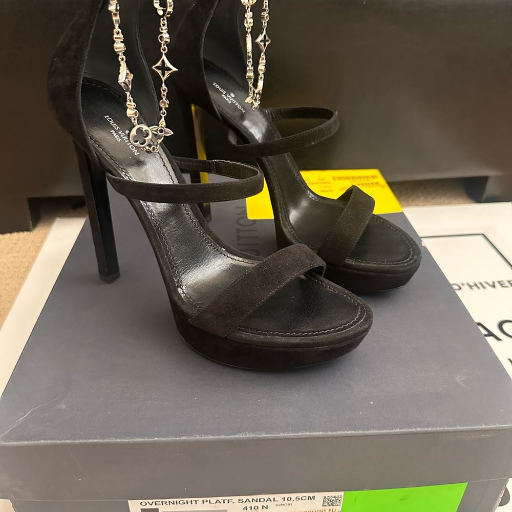 Louis Vuitton Black Strappy Heels
